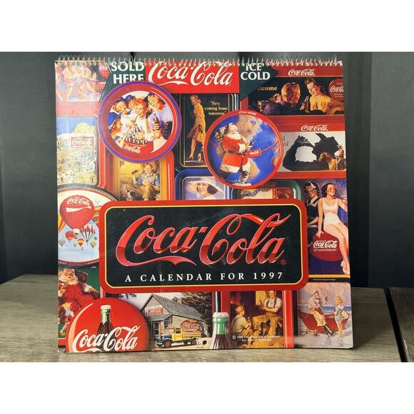 1997 Coke Coca-Cola Calendar Vintage Tin Signs Themed Mint Condition - Picture 1 of 6
